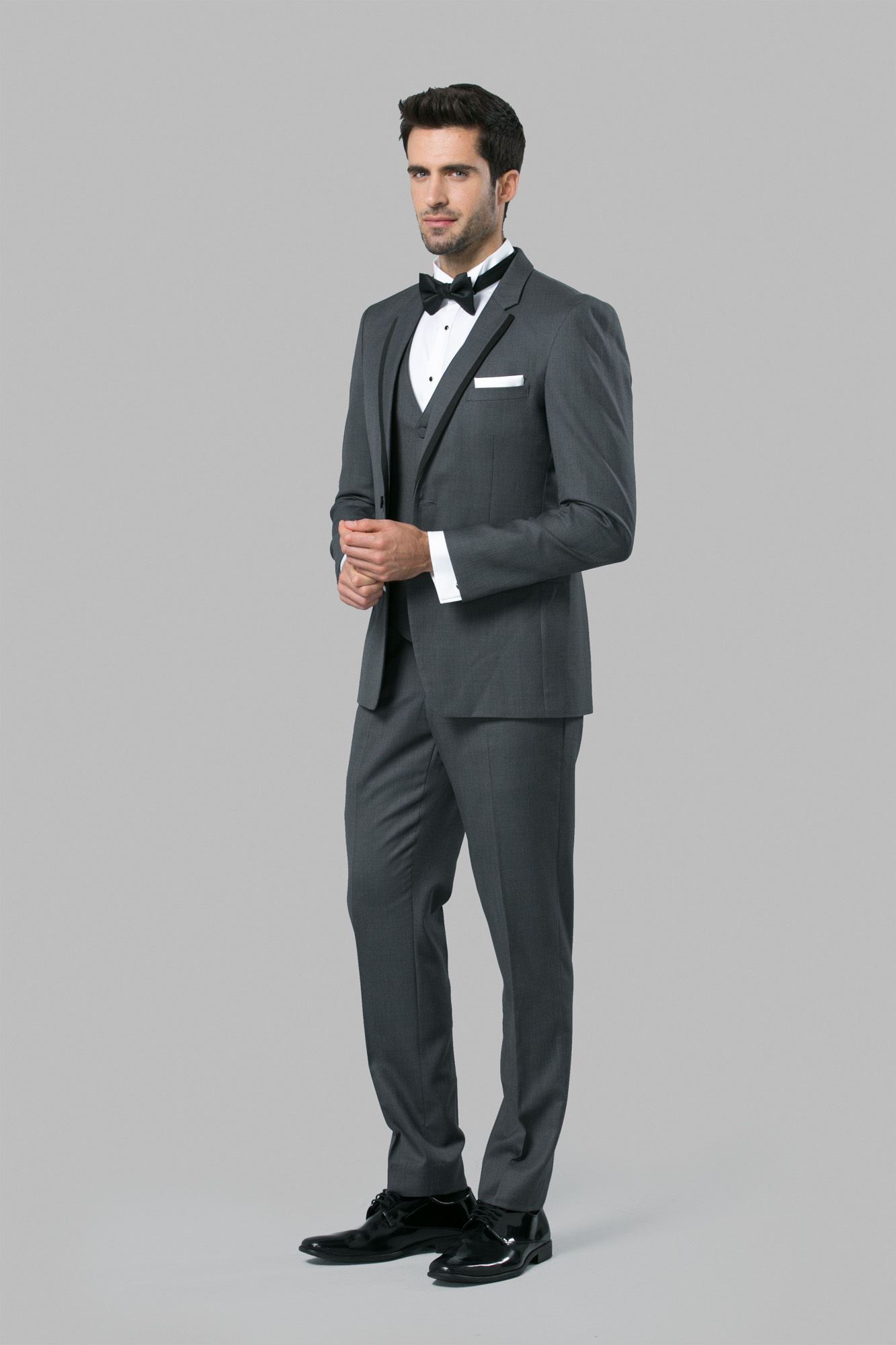 Grey tuxedo sale black lapel